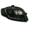 Φανάρια εμπρός Audi A4 (2004-2008) led Daylight - μαύρα , με λάμπες (Η1) - σετ 2τμχ.