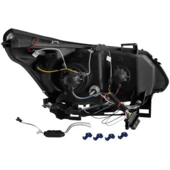 Φανάρια εμπρός led BMW E60 (2003-2007) angel eyes - chrome , με λάμπες (Η1) - σετ 2τμχ.