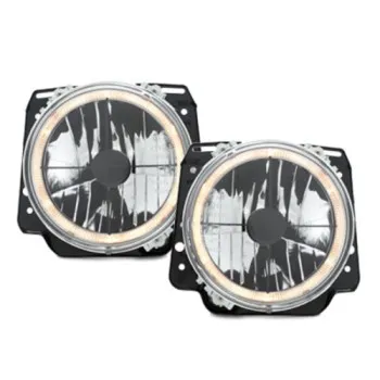 Φανάρια εμπρός Vw Golf II (1983-1993) angel eyes και σταυρός - chrome , χωρίς λάμπες (Η 4 ) - σετ 2τμχ.