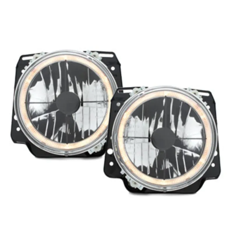 Φανάρια εμπρός Vw Golf II (1983-1993) angel eyes και σταυρός - chrome , χωρίς λάμπες (Η 4 ) - σετ 2τμχ.