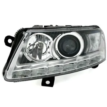 Φανάρια εμπρός Audi A6 (2004-2007) με led φώτα ημέρας - chrome , χωρίς λάμπες (Η7) - σετ 2τμχ.