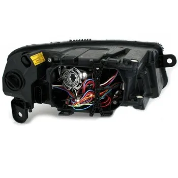 Φανάρια εμπρός Audi A6 (2004-2007) με led φώτα ημέρας - chrome , χωρίς λάμπες (Η7) - σετ 2τμχ.