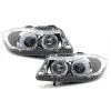 Φανάρια εμπρός BMW E90 (2005-2008) angel eyes - chrome , με λάμπες (Η1) - σετ 2τμχ.