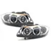 Φανάρια εμπρός BMW E90 (2005-2008) angel eyes - chrome , με λάμπες (Η1) - σετ 2τμχ.
