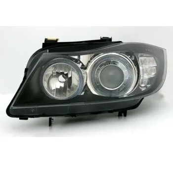 Φανάρια εμπρός BMW E90(2005-2009) angel eyes - μαύρα , χωρίς λάμπες (Η7) - σετ 2τμχ.