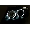 Φανάρια εμπρός BMW E90(2005-2009) angel eyes - μαύρα , με λάμπες (Η1) - σετ 2τμχ.