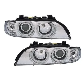 Φανάρια εμπρός BMW E39 (1995-2000) angel eyes - chrome , χωρίς λάμπες (Η7) - σετ 2τμχ.