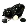 Φανάρια εμπρός Mercedes C-CLASS W203 sedan (2000-2004) - με angel eyes , μαύρα , με λάμπες (Η1) - σετ 2τμχ.