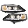 Φανάρια εμπρός Opel Astra G (1998-2004) led με DRL - μαύρα , με λάμπες (Η1) - σετ 2τμχ.