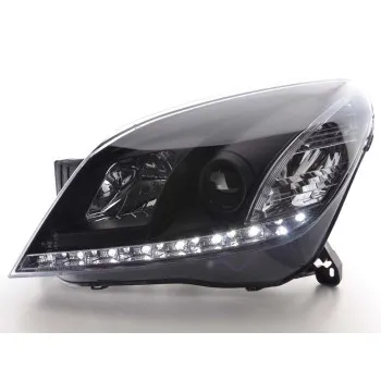 Φανάρια εμπρός Opel Astra H (2004-2009) led - black , με λάμπες (Η1) - σετ 2τμχ.