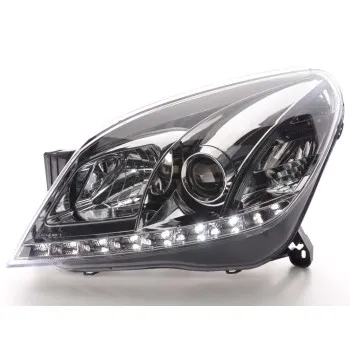 Φανάρια εμπρός Opel Astra H (2004-2009) led - chrome , με λάμπες (Η1) - σετ 2τμχ.