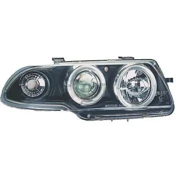 Φανάρια εμπρός Opel Astra F (1991-1999) angel eyes - μαύρα , με λάμπες (Η1) - σετ 2τμχ.