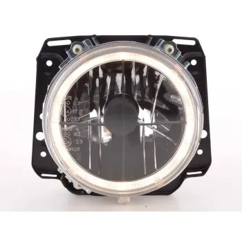 Φανάρια εμπρός Vw Golf II (1983-1993) angel eyes και σταυρός - μαύρα chrome , με λάμπες (Η1) - σετ 2τμχ.