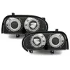 Φανάρια εμπρός Vw Golf ΙΙΙ angel eyes - black , με λάμπες (Η1) - σετ 2τμχ.