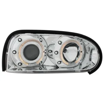 Φανάρια εμπρός Vw Golf ΙΙΙ angel eyes - chrome , με λάμπες (Η1) - σετ 2τμχ.