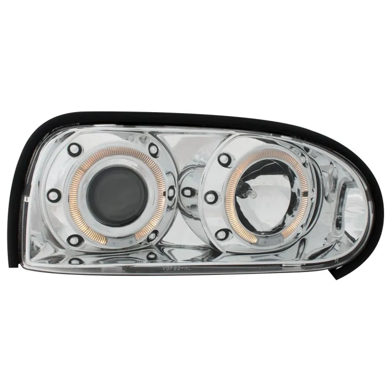 Φανάρια εμπρός Vw Golf ΙΙΙ angel eyes - chrome , με λάμπες (Η1) - σετ 2τμχ.