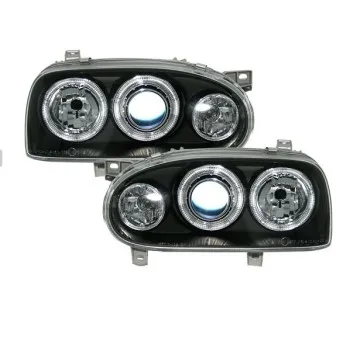 Φανάρια εμπρός Vw Golf ΙΙΙ angel eyes - μαύρα , χωρίς λάμπες (Η7) - σετ 2τμχ.