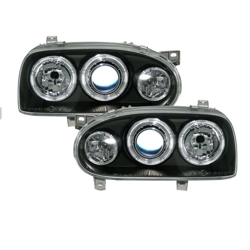 Φανάρια εμπρός Vw Golf ΙΙΙ angel eyes - μαύρα , χωρίς λάμπες (Η7) - σετ 2τμχ.