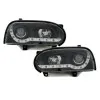 Φανάρια εμπρός Vw Golf ΙΙΙ - μαύρα , με λάμπες (Η1) led - σετ 2τμχ.