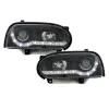 Φανάρια εμπρός Vw Golf ΙΙΙ - μαύρα , με λάμπες (Η1) led - σετ 2τμχ.