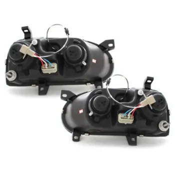 Φανάρια εμπρός Vw Golf ΙΙΙ - μαύρα , με λάμπες (Η1) led - σετ 2τμχ.