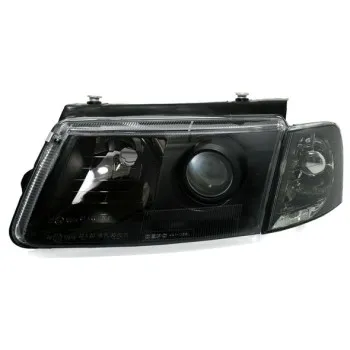 Φανάρια εμπρός Vw Passat 3Β/B5 (1997-2000) - μαύρα , με λάμπες (Η7) - σετ 2τμχ.