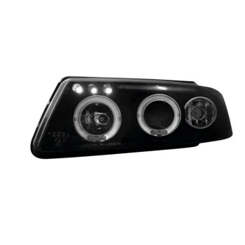 Φανάρια εμπρός Vw Passat 3Β/B5 (1997-2000) angel eyes - black , με λάμπες (Η1) - σετ 2τμχ.