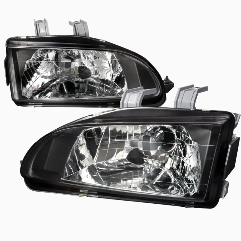 Φανάρια εμπρός Honda Civic 2/3 πορτο (1992-1995) , μαύρα , χωρίς λάμπες (Η4) - σετ 2τμχ.