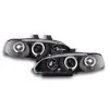 Φανάρια εμπρός Honda Civic 2/3 πορτο (1992-1995) angel eyes - μαύρα , με λάμπες (Η1) - σετ 2τμχ.