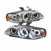 Φανάρια εμπρός Honda Civic sedan (1992-1995) angel eyes- chrome , με λάμπες (Η1) - σετ 2τμχ.