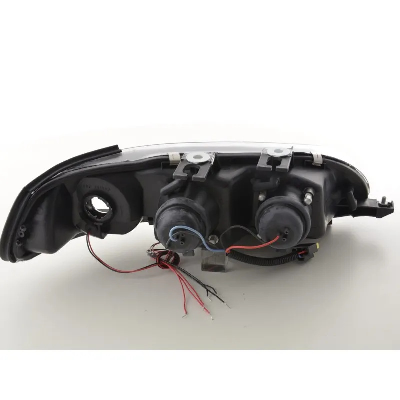 Φανάρια εμπρός Honda Civic sedan (1992-1995) angel eyes- chrome , με λάμπες (Η1) - σετ 2τμχ.