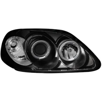 Φανάρια εμπρός Honda Civic (1996-1999) angel eyes - μαύρα , με λάμπες (Η1) - σετ 2τμχ.
