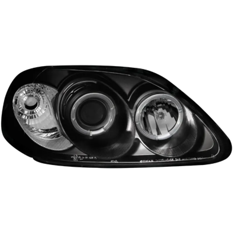 Φανάρια εμπρός Honda Civic (1996-1999) angel eyes - μαύρα , με λάμπες (Η1) - σετ 2τμχ.