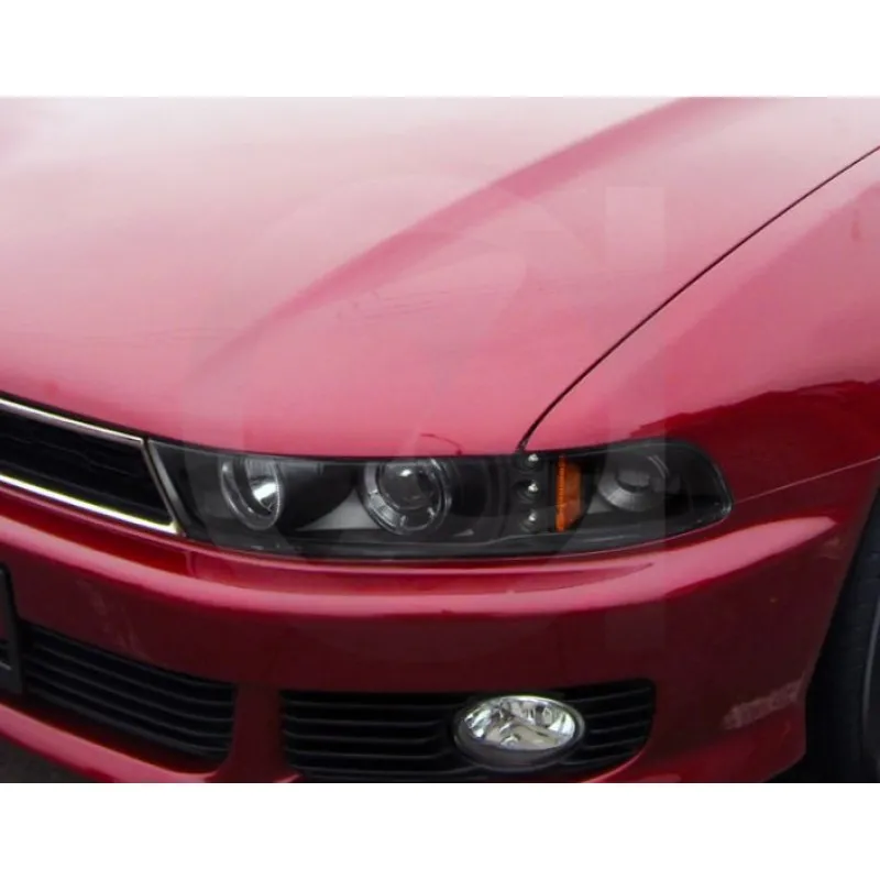 Φανάρια εμπρός Mitsubishi Galant (1996-2006) led angel eyes - μαύρα , χωρίς λάμπες (Η7) - σετ 2τμχ.