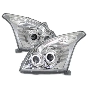 Φανάρια εμπρός Toyota Land Cruiser 120 (2003-2009) angel eyes - chrome , χωρίς λάμπες (Η7) - σετ 2τμχ.