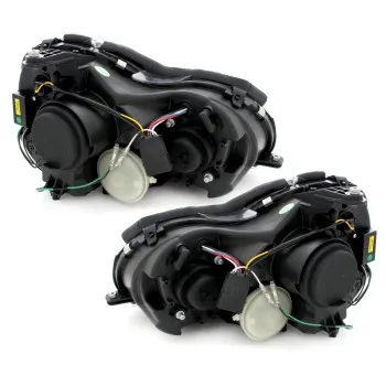 Φανάρια εμπρός Mercedes CLK W209 / C209 (2003-2009) led , μαύρα , με λάμπες (Η1) - σετ 2τμχ.