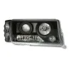 Φανάρια εμπρός Mercedes W201 E190 1982-1993) angel eyes, μαύρα , με λάμπες (Η1) - σετ 2τμχ.