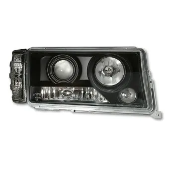 Φανάρια εμπρός Mercedes W201 E190 1982-1993) angel eyes, μαύρα , με λάμπες (Η1) - σετ 2τμχ.