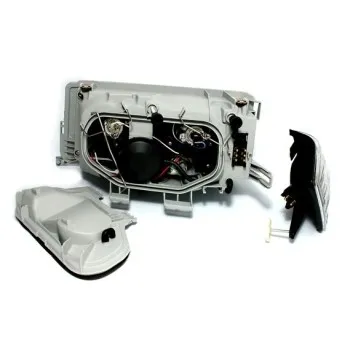 Φανάρια εμπρός Mercedes W201 E190 1982-1993) angel eyes, μαύρα , με λάμπες (Η1) - σετ 2τμχ.