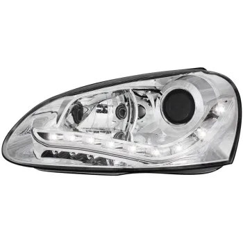 Φανάρια εμπρός Vw Golf 5 led με φώτα ημέρας , χωρίς λάμπες (Η7) - σετ 2τμχ.