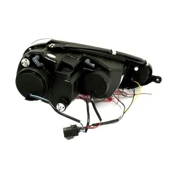 Φανάρια εμπρός Vw Golf 5 angel eyes, μαύρα , με λάμπες (Η1) - σετ 2τμχ.