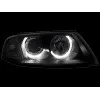 Φανάρια εμπρός Vw Passat B5.5 (2001-2005) angel eyes - μαύρα , χωρίς λάμπες (Η7) - σετ 2τμχ.