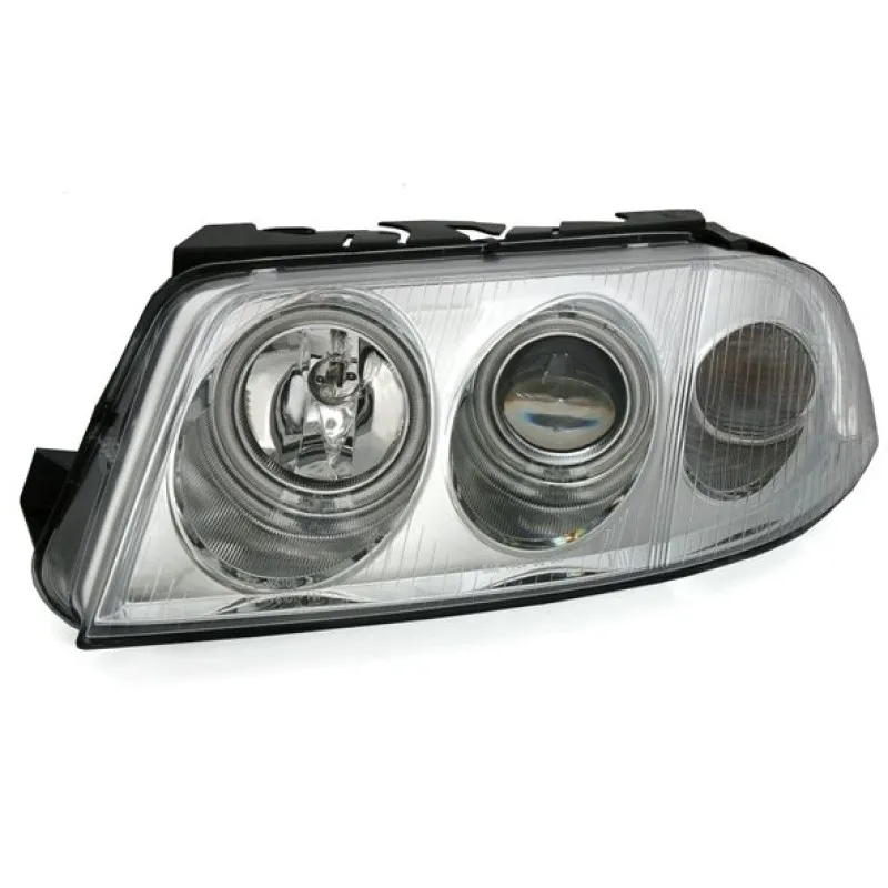 Φανάρια εμπρός Vw Passat B5.5 (2001-2005) angel eyes - chrome , με λάμπες (Η1) - σετ 2τμχ.