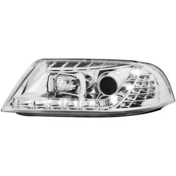 Φανάρια εμπρός Vw Passat B5.5 (2001-2005) led - chrome , με λάμπες (Η1) - σετ 2τμχ.
