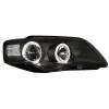Φανάρια εμπρός Vw Passat B6 / 3C (2005-2010) angel eyes - μαύρα , χωρίς λάμπες (Η7) - σετ 2τμχ.