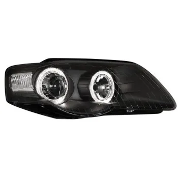 Φανάρια εμπρός Vw Passat B6 / 3C (2005-2010) angel eyes - μαύρα , χωρίς λάμπες (Η7) - σετ 2τμχ.