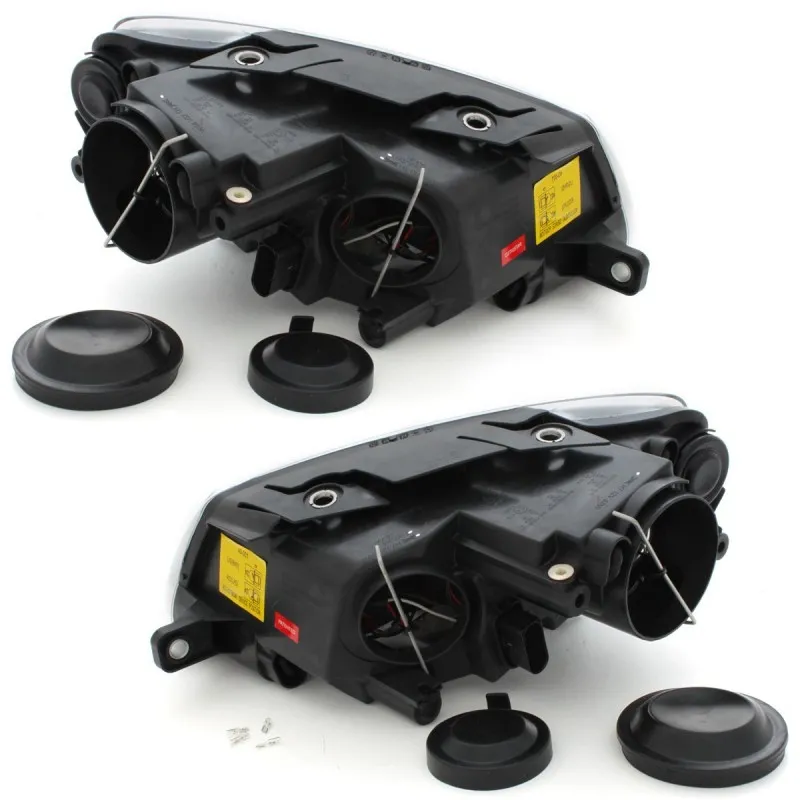 Φανάρια εμπρός Vw Passat B6 / 3C (2005-2010) angel eyes - μαύρα , χωρίς λάμπες (Η7) - σετ 2τμχ.