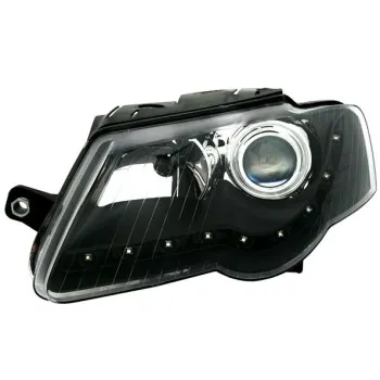 Φανάρια εμπρός Vw Passat 3C (2005-2010) led - μαύρα , χωρίς λάμπες (Η7) - σετ 2τμχ.