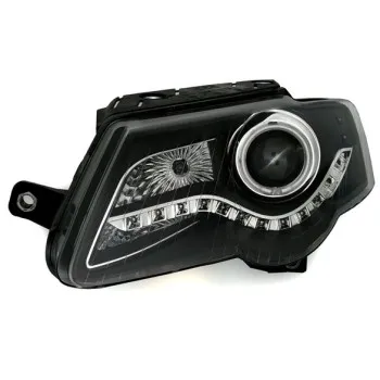 Φανάρια εμπρός Vw Passat 3C (2005-2010) led - μαύρα , με λάμπες (Η1) - σετ 2τμχ.