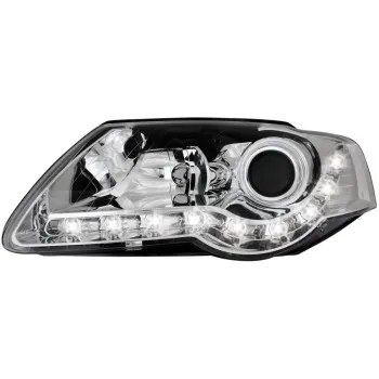 Φανάρια εμπρός Vw Passat 3C (2005-2010) led - chrome , χωρίς λάμπες (Η7) - σετ 2τμχ.